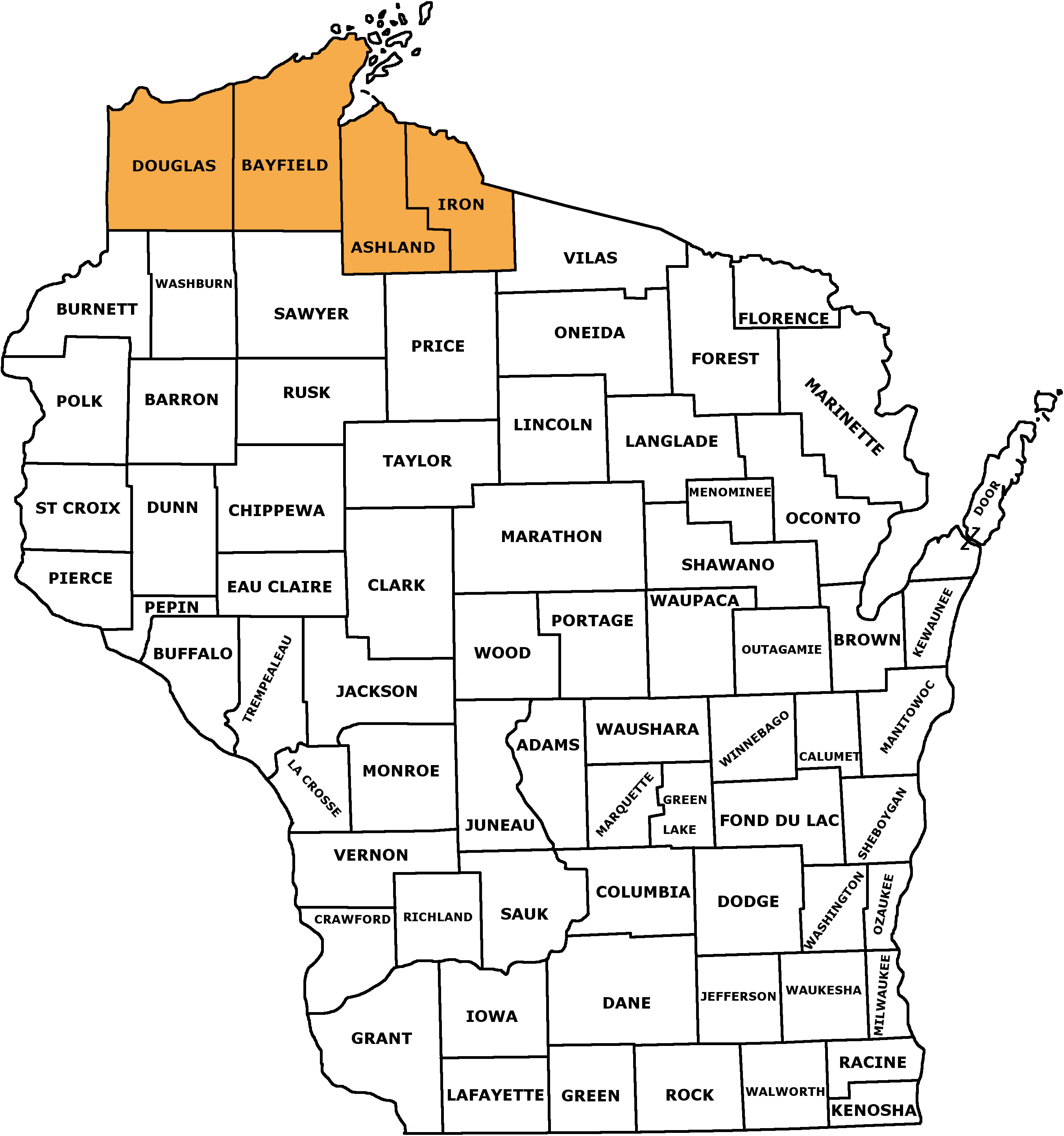 wisconsin counties map